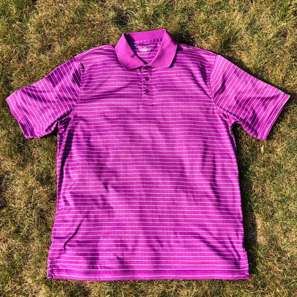 purple under armour golf shirt